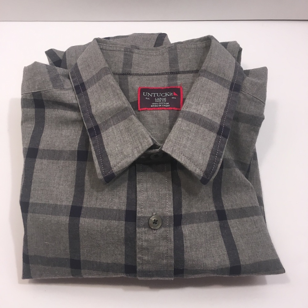 UntuckIt Mens Plaid Shirt Size Large